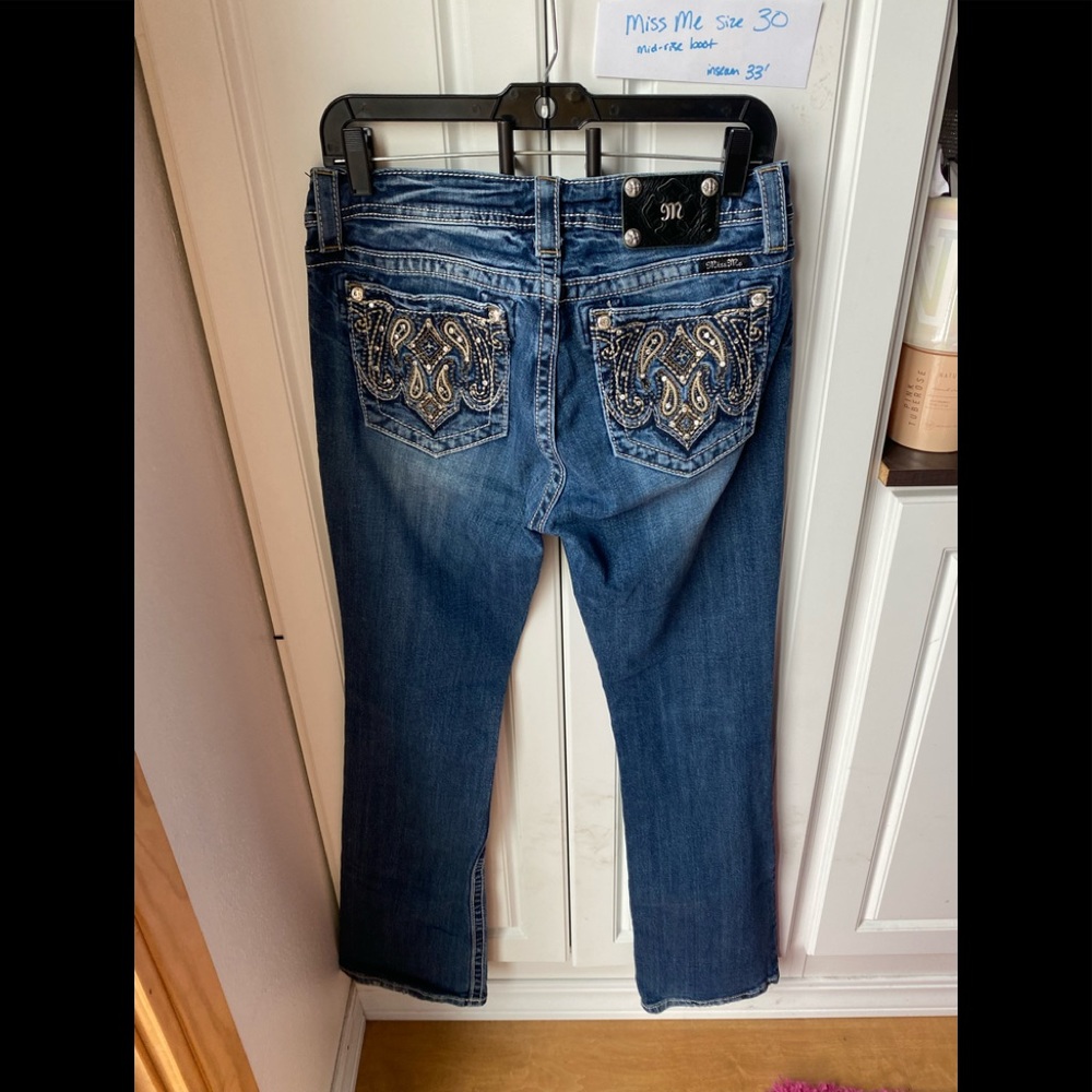 Miss me bling jeans size 30 mid rise boot